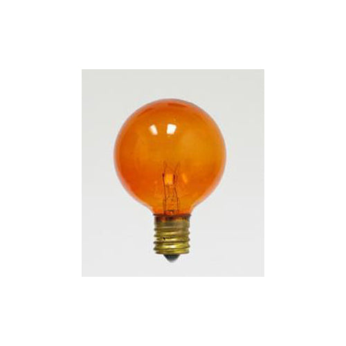 Sival G50 Globe Party Bulb, 7W - Various Colors Available - (Intermediate Base/E17), Transparent Amber, 25-Pack