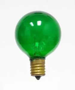 G50 Bulb, 7W/130V, E17, Transparent Green - (25 pack)