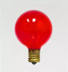 G50 Bulb, 7W/130V, E17, Transparent Red - (25 pack)
