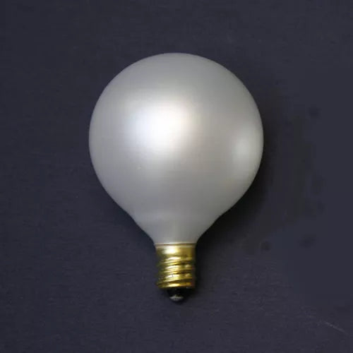 G50 Bulb, 7W/130V, E12 Candelabra Base, Pearl White - (25 pa