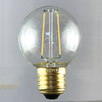 Sival LED Filament G50 Globe Bulb, 2W, Clear, E27 Medium Base, 25-Pack