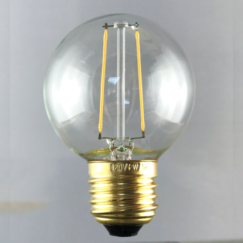 Sival LED Filament G50 Globe Bulb, 2W, Clear - (Medium Base/E27), 25-Pack
