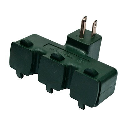 Sival 3 Outlet Tri Tap with Cover, Green Taps, 24-Pack