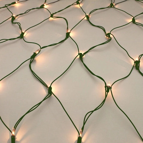 Net light, 150LT, green cord, 2' x 8', UL, clear bulbs