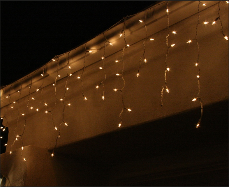 Sival Icicle Lights (Mini Style) - Green Wire with Clear Bulbs (s), 1-String Pack