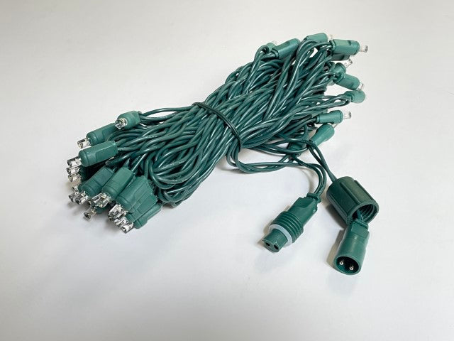 Sival LED 50LT Polka Dot (5mm) CO-AXIAL Christmas Light String, 6" Spacing - Green Wire (s), Warm White, 24-String Pack