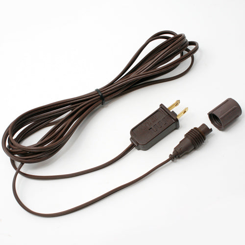 Sival LED Co-Axial Power Cord, 3 ft, 6ft, or 12 ft, Brown or Green Wire, 12 Feet, 1-String Pack
