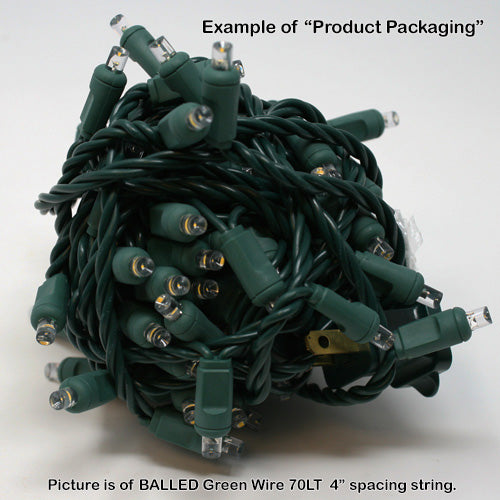 Sival LED 50LT Polka Dot (5mm) BALLED CO-AXIAL Light Christmas String, 6" Spacing - Brown Wire & Warm White (s), 1-String Pack