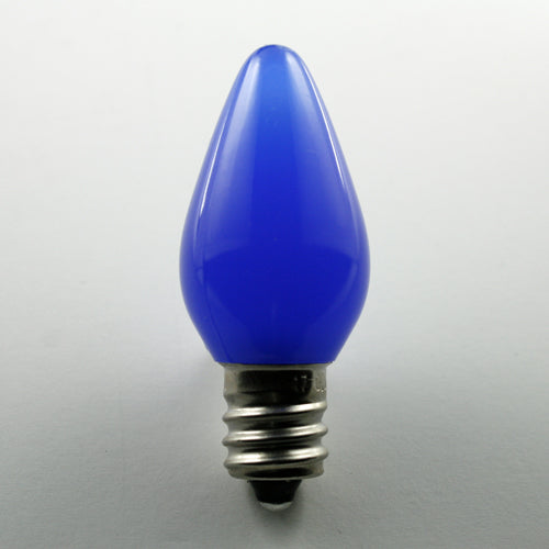 Sival LED C7 Opaque (Frosted) Smooth Plastic Christmas Light Bulb, 0.58W - Various Colors Available - (Candelabra Base/E12), Yellow, 25-Pack