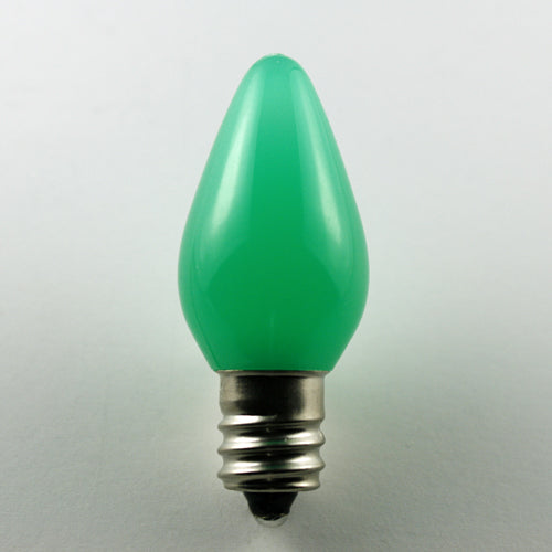 Sival LED C7 Opaque (Frosted) Smooth Plastic Christmas Light Bulb, 0.58W - Various Colors Available - (Candelabra Base/E12), Cool White, 25-Pack