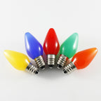 Sival LED C7 Opaque (Frosted) Smooth Plastic Christmas Light Bulb, 0.58W - Various Colors Available - (Candelabra Base/E