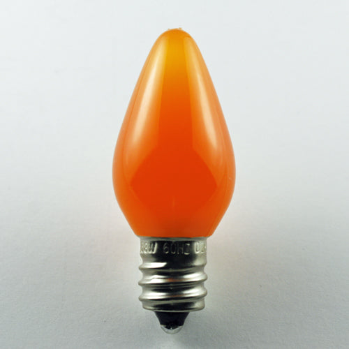 Sival LED C7 Opaque (Frosted) Smooth Plastic Christmas Light Bulb, 0.58W - Various Colors Available - (Candelabra Base/E12), Green, 25-Pack