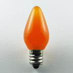 Sival LED C7 Opaque (Frosted) Smooth Plastic Christmas Light Bulb, 0.58W - Various Colors Available - (Candelabra Base/E12), Sun Warm White, 500-Pack