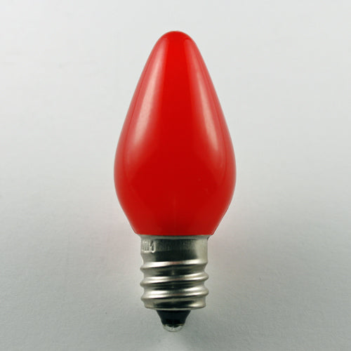 Sival LED C7 Opaque (Frosted) Smooth Plastic Christmas Light Bulb, 0.58W - Various Colors Available - (Candelabra Base/E12), Sun Warm White, 500-Pack
