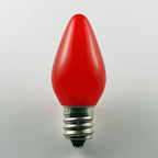 Sival LED C7 Opaque (Frosted) Smooth Plastic Christmas Light Bulb, 0.58W, E12 Candelabra Base, Sun Warm White, 25-Pack