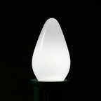 Sival LED C7 Opaque (Frosted) Smooth Plastic Christmas Light Bulb, 0.58W - Various Colors Available - (Candelabra Base/E12), Cool White, 25-Pack