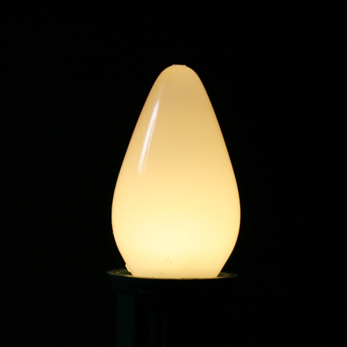 Sival LED C7 Opaque (Frosted) Smooth Plastic Christmas Light Bulb, 0.58W - Various Colors Available - (Candelabra Base/E12), Amber (orange), 25-Pack