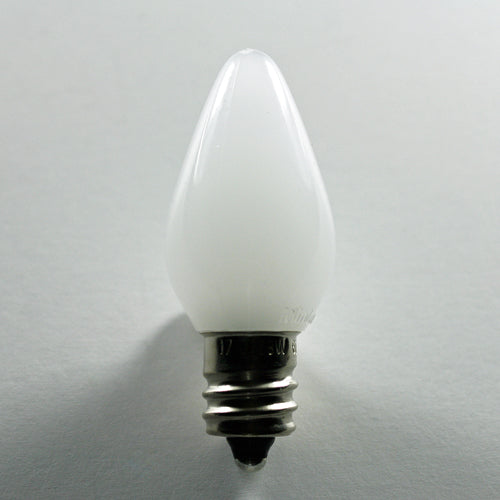 Sival LED C7 Opaque (Frosted) Smooth Plastic Christmas Light Bulb, 0.58W - Various Colors Available - (Candelabra Base/E12), Green, 25-Pack