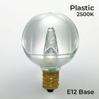 Sival LED G40 Smooth Plastic Globe Bulb, 2 SMD LEDs, 0.58W, Sun Warm White - (Candelabra Base/E12), 25-Pack