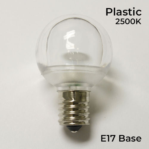 Sival LED G40 Globe Smooth Plastic Bulb, 5 LEDs, 0.96W - Cool White or Sun Warm White - (Intermediate Base/E17), 500-Pac