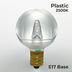 Sival LED G40 Globe Smooth Plastic Bulb, 3 SMD LEDs, 0.58W - Sun Warm White - (Intermediate Base/E17), 25-Pack