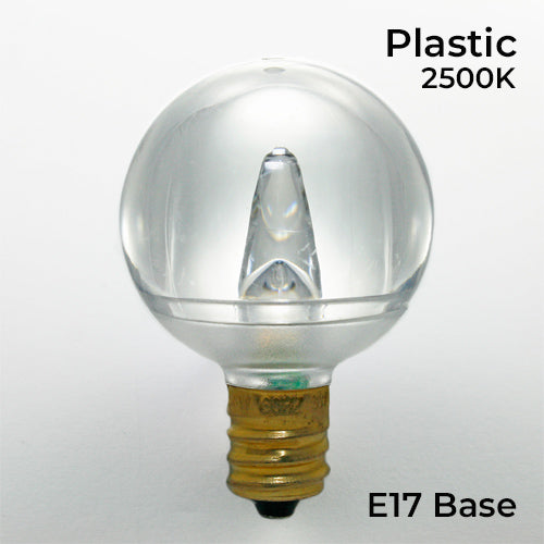 Sival LED G40 Globe Smooth Plastic Bulb, 3 SMD LEDs, 0.58W - Sun Warm White - (Intermediate Base/E17), 500-Pack
