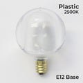 Sival LED G50 Globe Bulb, Smooth Plastic, 0.96W, Sun Warm White - (Candelabra Base/E12), 25-Pack