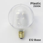 Sival LED G50 Globe Bulb, Smooth Plastic, 0.96W, Sun Warm White - (Candelabra Base/E12), 25-Pack