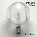 Sival LED G50 Smooth Plastic Globe Bulb, 2 SMD LEDs, 0.58W, Sun Warm White - (Candelabra Base/E12), 250-Pack