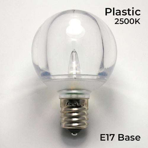 Sival LED G50 Smooth Plastic Globe Bulb, 3 SMD LEDs, 0.58W, Sun Warm White - (Intermediate Base/E17), 250-Pack