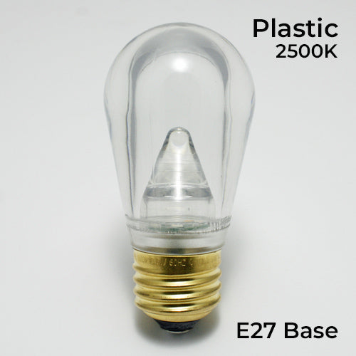 Sival LED S14 Smooth Plastic Bulb, 0.8W, 5 SMD LEDs - Sun Warm White - (Medium Base/E27), 250-Pack
