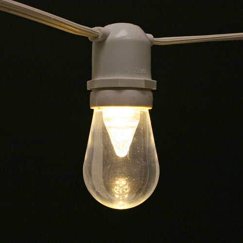 Sival LED S14 Smooth Plastic Bulb, 0.8W, 5 SMD LEDs - Sun Warm White - (Medium Base/E27), 25-Pack