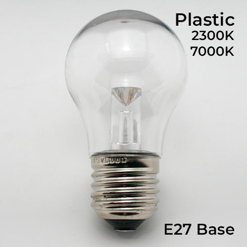 Sival LED Premium A15 Smooth Plastic Party Bulb, 0.8W, Cool White or Warm White (2300K) - (Medium Base/E27) , 25 or 200 