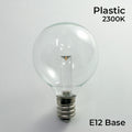Sival LED Premium G40 Globe Smooth Plastic Party Bulb, 1 SMD LED, 0.5W, Warm White (2300K) - (Candelabra Base/E12), 25-P