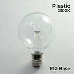 Sival LED Premium G40 Globe Smooth Plastic Party Bulb, 1 SMD LED, 0.5W, Warm White (2300K) - (Candelabra Base/E12), 25-P