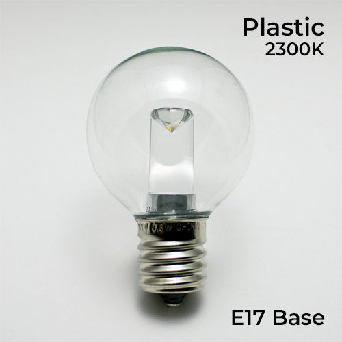 Sival LED Premium G40 Globe Smooth Plastic Party Bulb, 2 SMD LEDs, 0.8W, Warm White (2300K) - (Intermediate Base/E17), 2