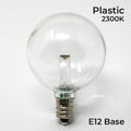 Sival LED Premium G50 Globe Smooth Plastic Party Bulb, 1 SMD LED, 0.5W, Warm White (2300K) - (Candelabra Base/E12), 25-P