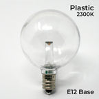 Sival LED Premium G50 Globe Smooth Plastic Party Bulb, 1 SMD LED, 0.5W, Warm White (2300K) - (Candelabra Base/E12), 250-