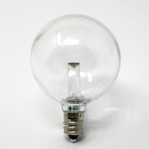Sival LED Premium G50 Globe Smooth Plastic Party Bulb, 1 SMD LED, 0.5W, Warm White (2300K), E12 Candelabra Base, 25-Pack