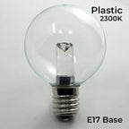 Sival LED Premium G50 Globe Smooth Plastic Party Bulb, 2 SMD LEDs, 0.8W, Warm White (2300K) - (Intermediate Base/E17), 2