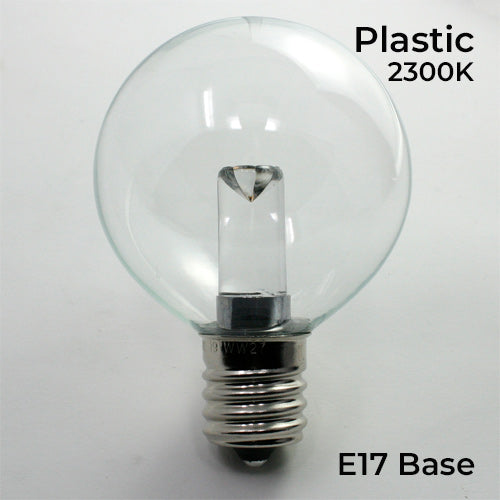 Sival LED Premium G50 Globe Smooth Plastic Party Bulb, 2 SMD LEDs, 0.8W, Warm White (2300K) - (Intermediate Base/E17), 2