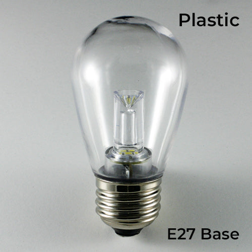 Sival LED Premium S14 Smooth Plastic Sign Bulb, 0.8W, 5 SMD LEDs, Various Colors - (Medium Base/E27) , 25, or 200 Bulbs,