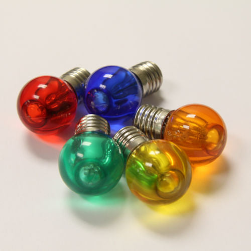 Sival LED G30 Smooth Plastic Globe Bulb, 5 LEDs, 0.96W - Various Colors Available - (Intermediate Base/E17), Red, 500-Pack