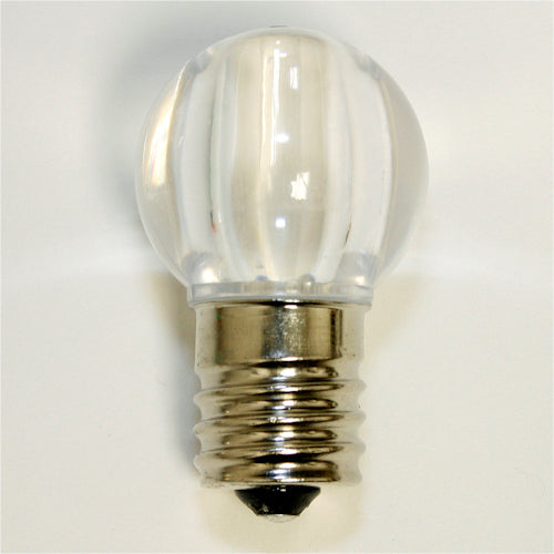 Sival LED G30 Smooth Plastic Globe Bulb, 5 LEDs, 0.96W - Various Colors Available - (Intermediate Base/E17), Cool White,
