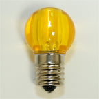 Sival LED G30 Smooth Plastic Globe Bulb, 5 LEDs, 0.96W, E17 Intermediate Base, Amber (orange), 25-Pack