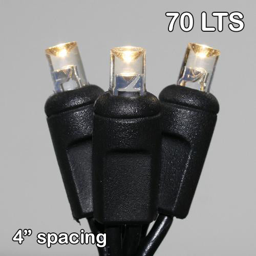 Sival LED 70LT Polka Dot (5mm) Christmas Light String - Black Wire with Warm White (s), 24-String Pack
