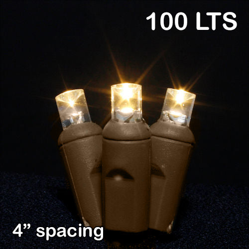 Sival LED 100LT Polka Dot (5mm) Christmas Light String - Brown Wire with Warm White (s), 1-String Pack