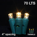 Sival LED 70LT TWINKLE Polka Dot (5mm) Christmas Light String - Green Wire (s), Cool White, 24-String Pack