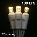 Sival LED 100LT Polka Dot (5mm) Christmas Light String, 6" spacing - White Wire & Warm White Bulbs (s), 1-String Pack