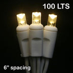 Sival LED 100LT Polka Dot (5mm) Christmas Light String, 6" spacing - White Wire & Warm White Bulbs (s), 1-String Pack